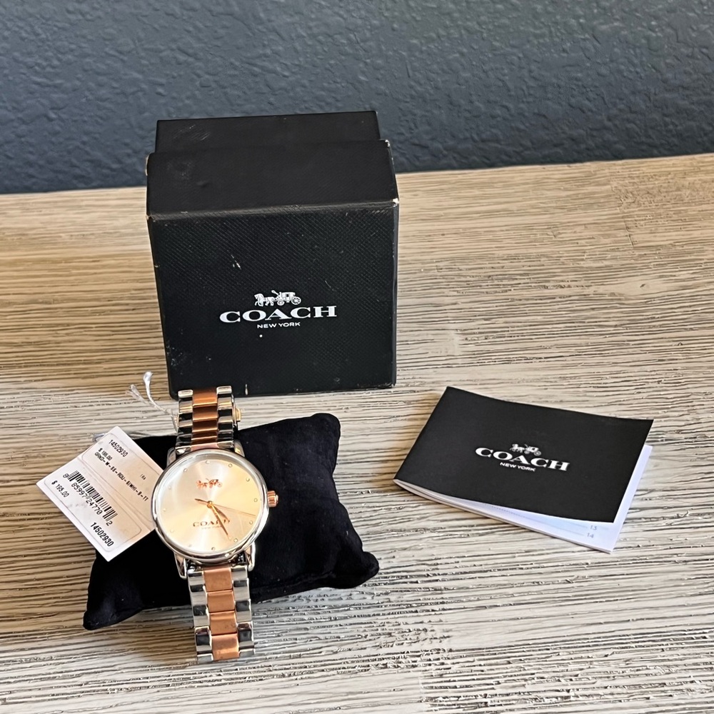 🆕 Coach Rose Gold and Silver Watch